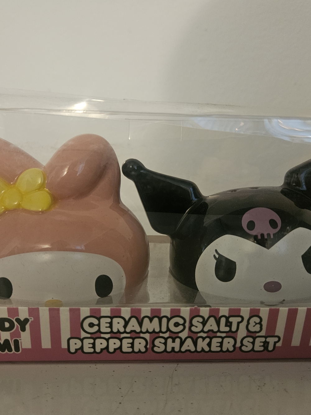 Sanrio My Melody & Kuromi Ceramic Salt and Pepper Shaker Set - Pink & Black